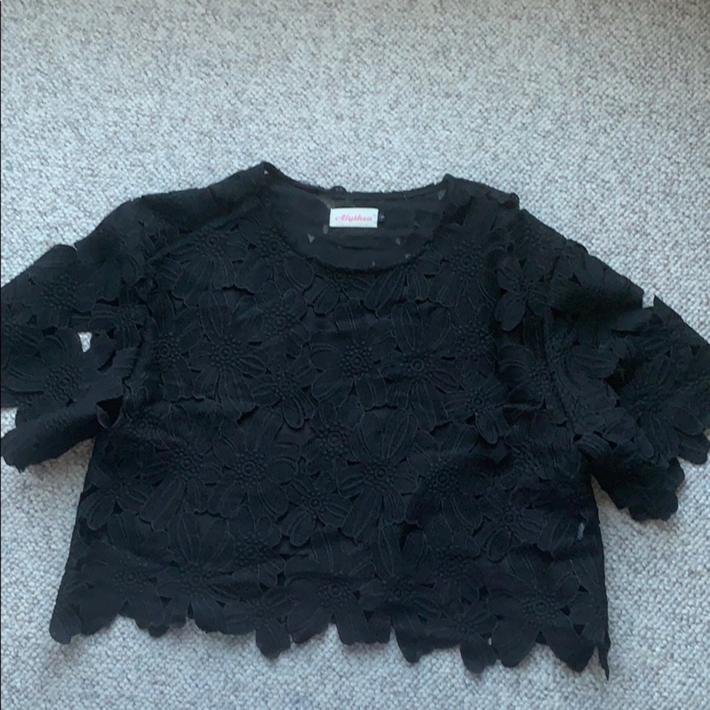 Alythea black flowered patterned top